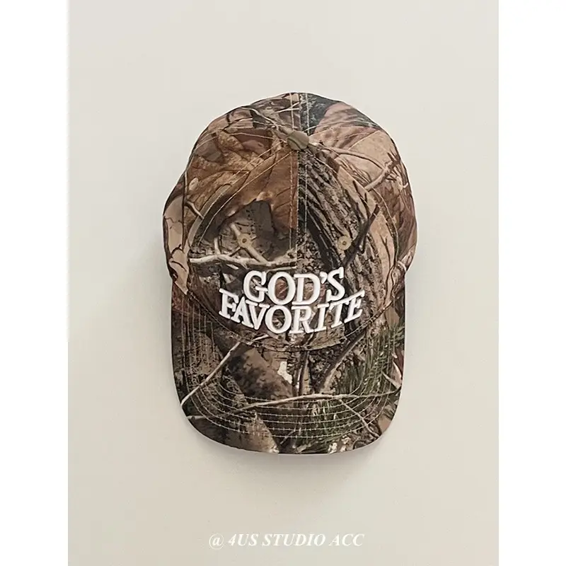 Camouflage Cap with "God's Favorite" Text for Women