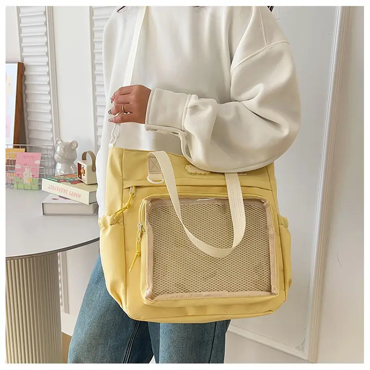 Japanese Style Black Shoulder Tote Bag Large Capacity — feature 15