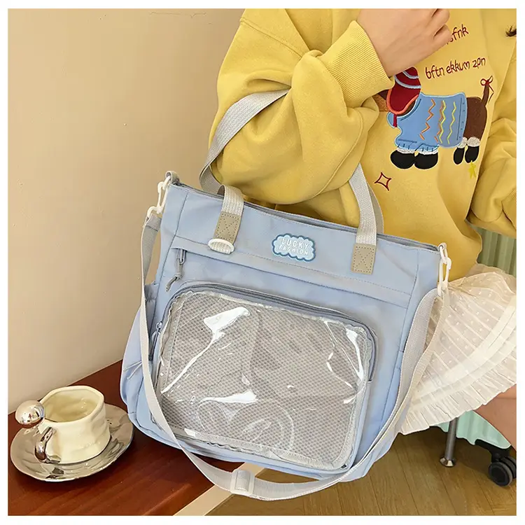 Japanese Style Black Shoulder Tote Bag Large Capacity — feature 21