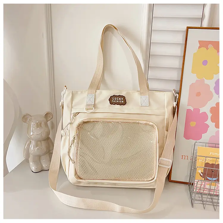 Japanese Style Black Shoulder Tote Bag Large Capacity — feature 24