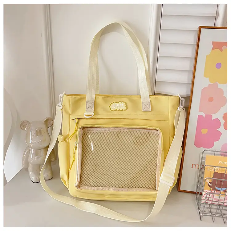 Japanese Style Black Shoulder Tote Bag Large Capacity — feature 26