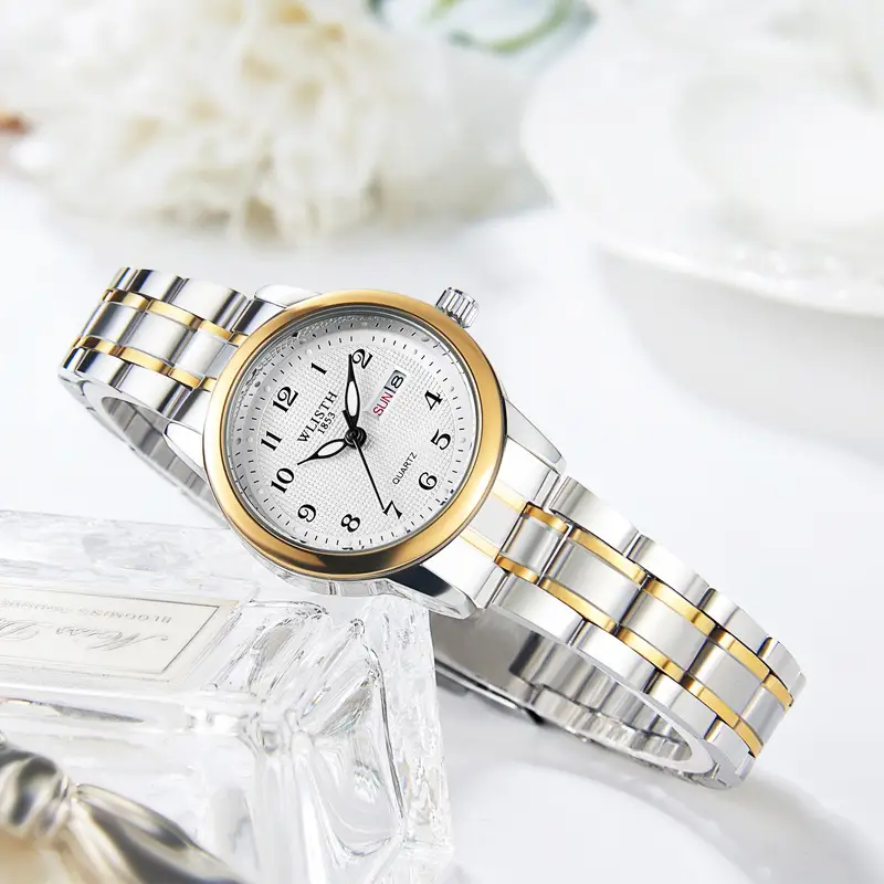 Wishu Gold Silver Watch for Women Mother's Gift - Image 6