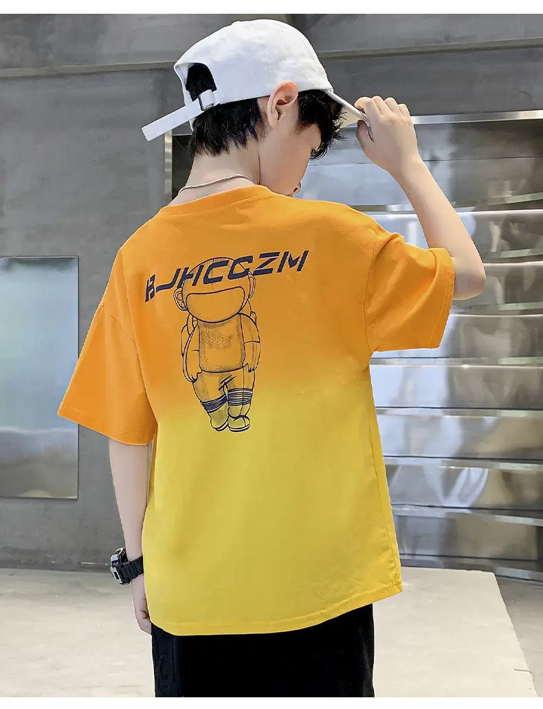 Kids Cotton T-Shirt Blue Graphic Summer Wear — feature 15