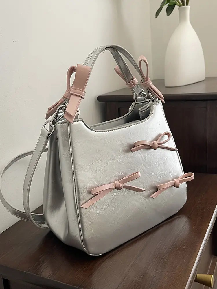 Black Bow Detail Shoulder Bag for Girls 2025 - Image 6