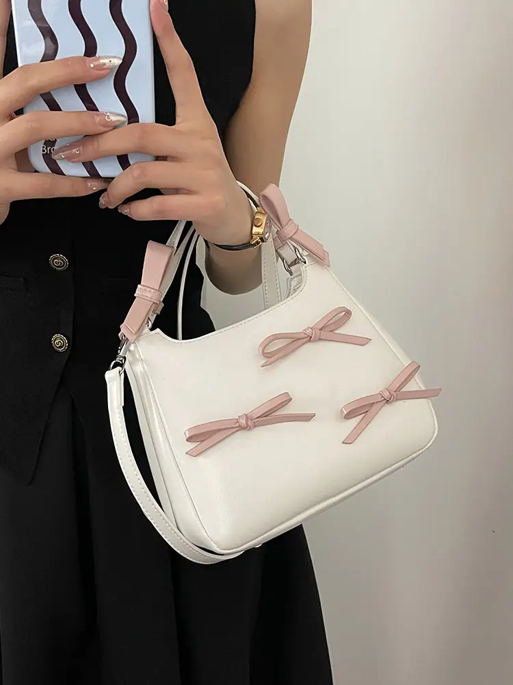 Black Bow Detail Shoulder Bag for Girls 2025 - Image 8