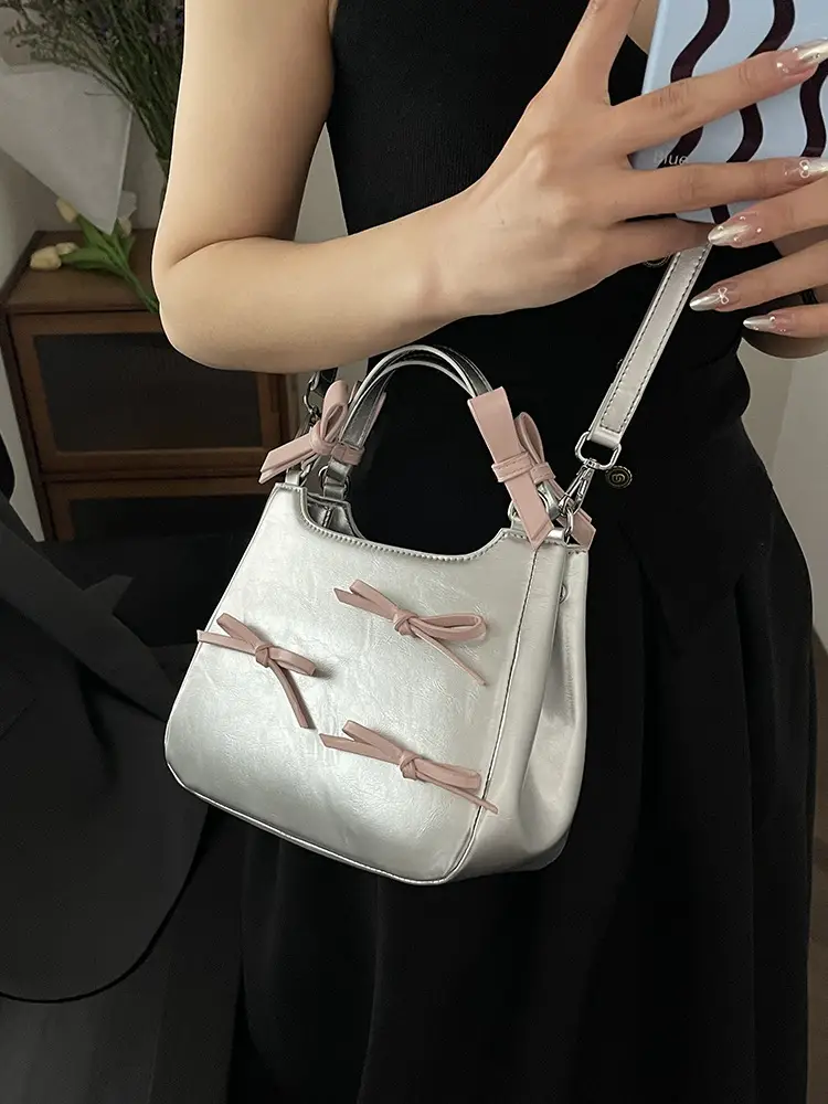 Black Bow Detail Shoulder Bag for Girls 2025 - Image 9