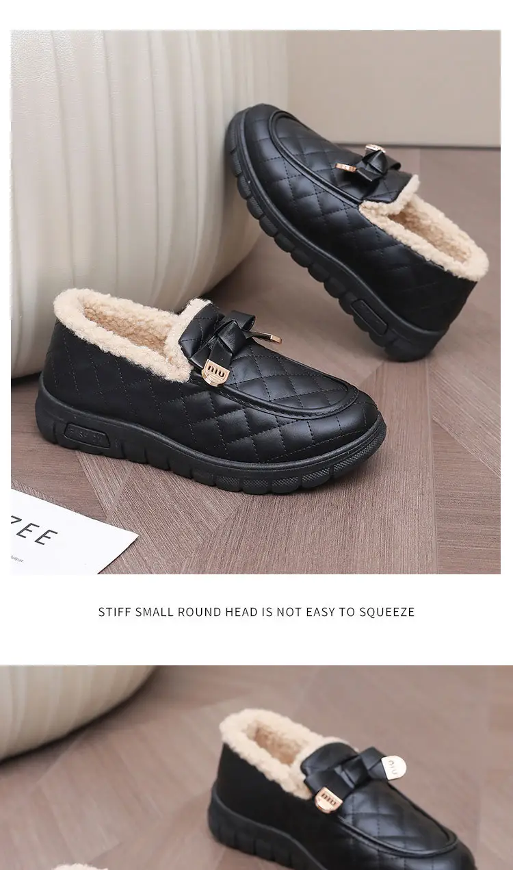 Women's Winter New Style Slip-On Cotton Shoes with Fleece Lining, Cold-Proof, Comfortable Loafers, Warm Mom Shoes — feature 20