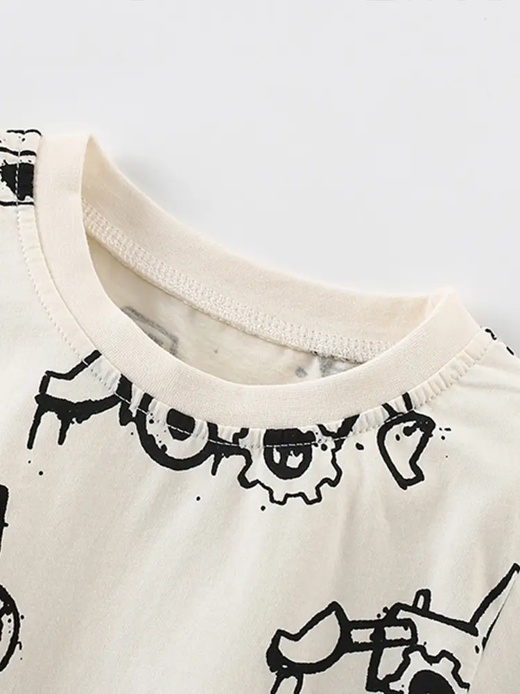 Cross-border boys T-shirt summer print round neck - Image 3