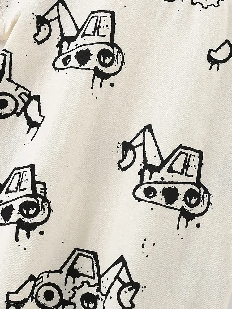 Cross-border boys T-shirt summer print round neck - Image 4