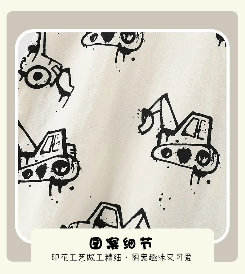 Cross-border boys T-shirt summer print round neck — feature 8