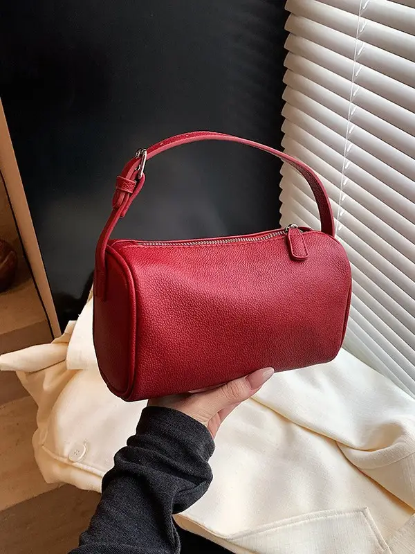 Women's Tan Leather Shoulder Bag 2026 Winter New - Image 7