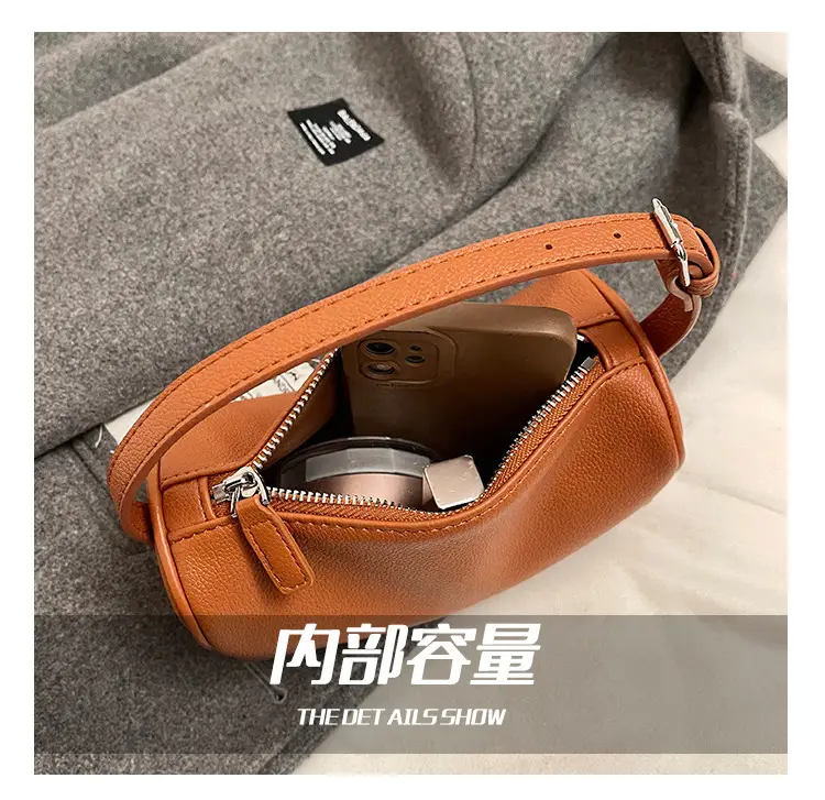 Women's Tan Leather Shoulder Bag 2026 Winter New — feature 3