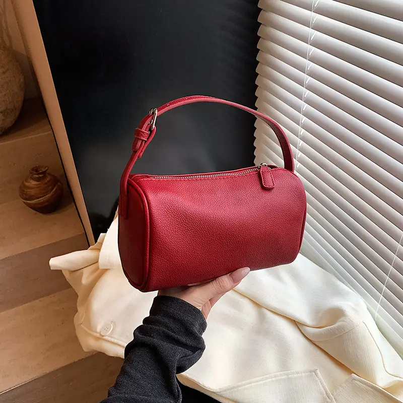 Women's Tan Leather Shoulder Bag 2026 Winter New - Image 3