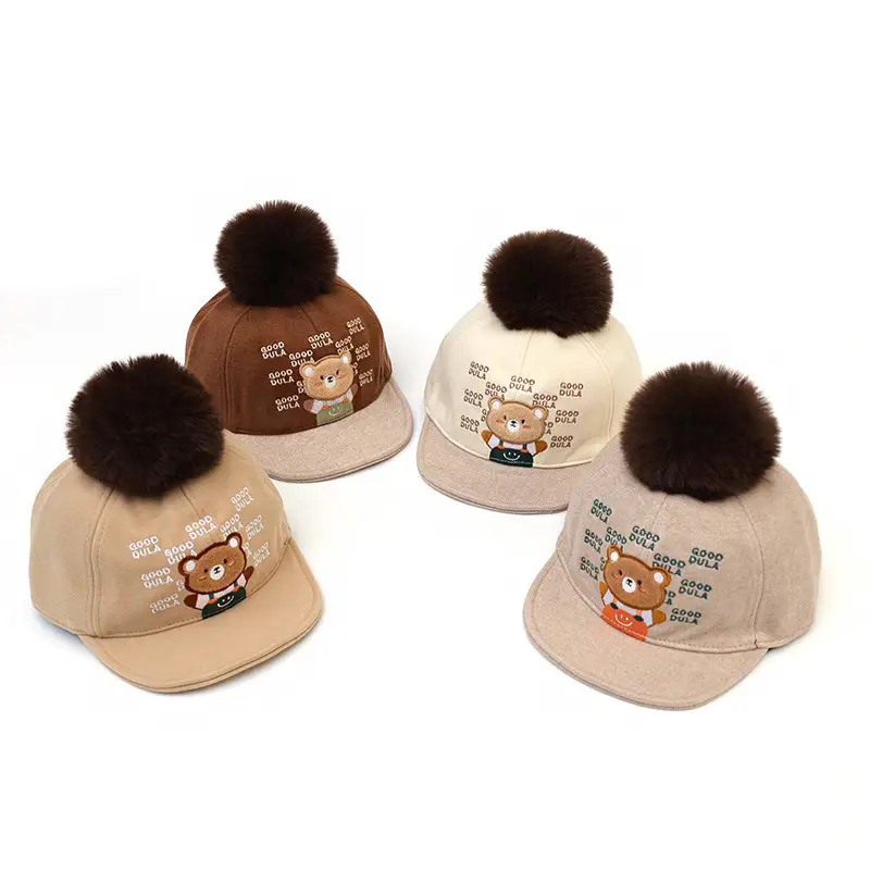 New Embroidered Baby Bear Cap with Tongue 2024 Autumn - Image 5