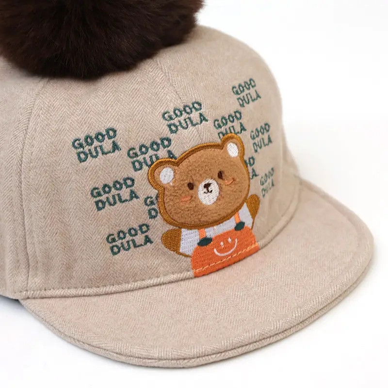 New Embroidered Baby Bear Cap with Tongue 2024 Autumn - Image 7