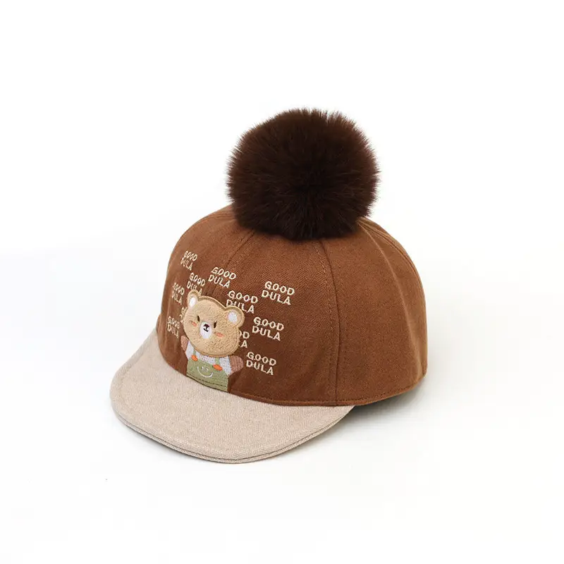 New Embroidered Baby Bear Cap with Tongue 2024 Autumn - Image 3