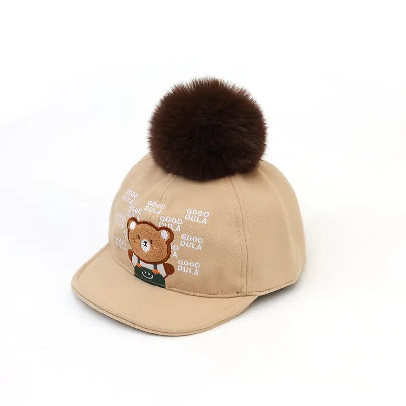 New Embroidered Baby Bear Cap with Tongue 2024 Autumn - Image 4