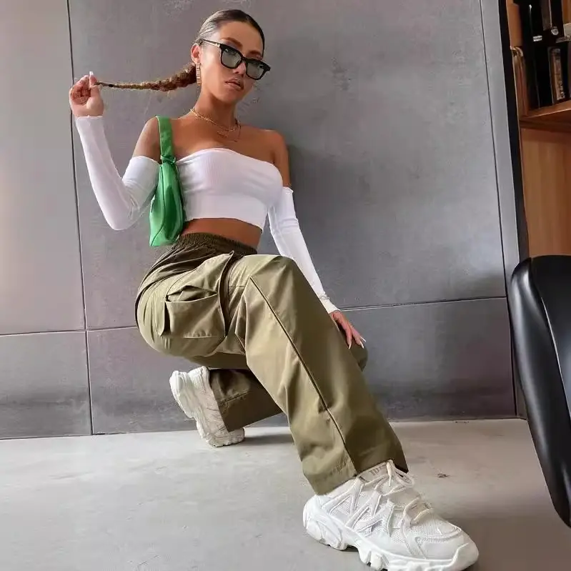 Women Wide Leg Pants Spring Autumn High Waist Casual Wear