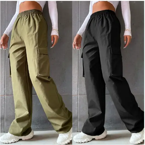 Women Wide Leg Pants Spring Autumn High Waist Casual Wear — feature 2