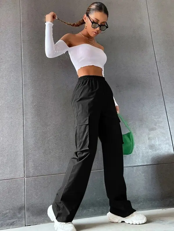 Women Wide Leg Pants Spring Autumn High Waist Casual Wear — feature 5