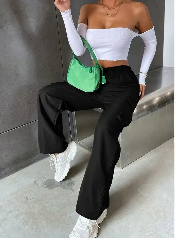 Women Wide Leg Pants Spring Autumn High Waist Casual Wear — feature 7