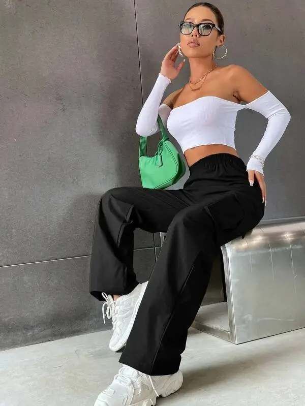 Women Wide Leg Pants Spring Autumn High Waist Casual Wear — feature 8