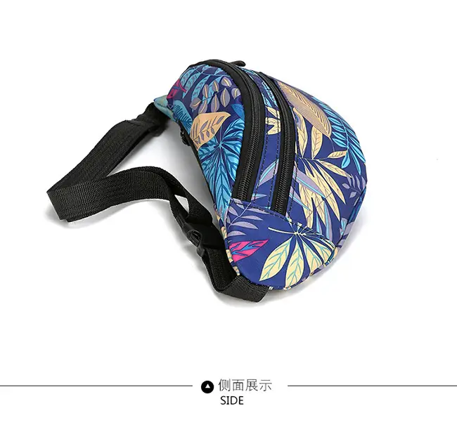Outdoor Printed Mobile Phone Waist Bag Multi-compartment Double Zipper — feature 28