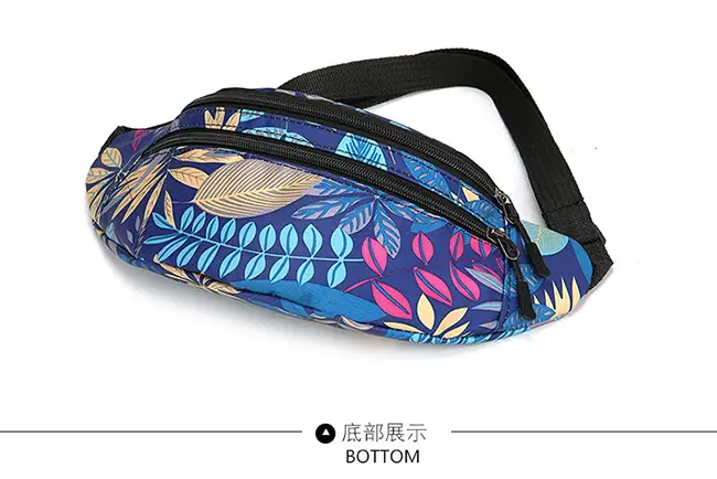 Outdoor Printed Mobile Phone Waist Bag Multi-compartment Double Zipper — feature 30