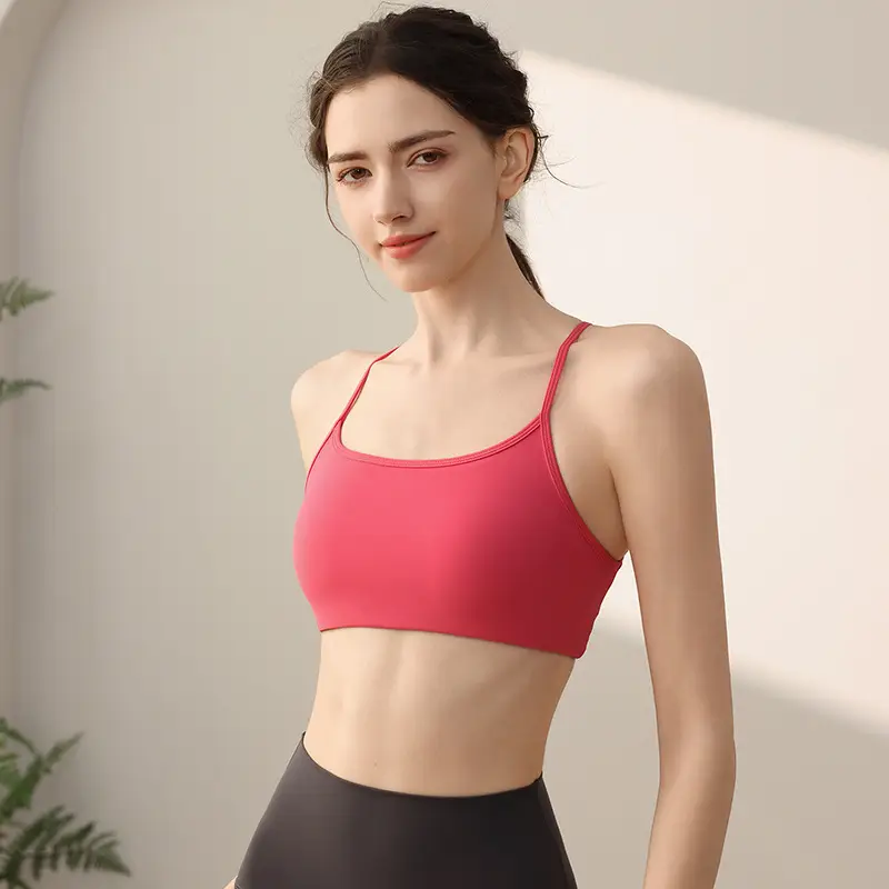 Sports Underwear Women's One-piece Cup Back Pilates Bra Fitness Bra Vest Yoga Clothes Breathable Sweat Absorption