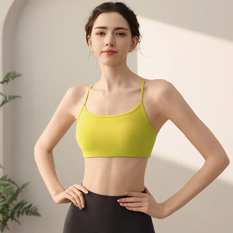 Sports Underwear Women's One-piece Cup Back Pilates Bra Fitness Bra Vest Yoga Clothes Breathable Sweat Absorption