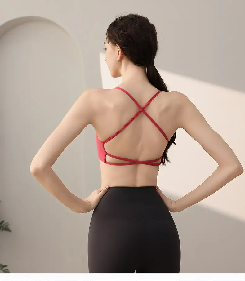 Sports Underwear Women's One-piece Cup Back Pilates Bra Fitness Bra Vest Yoga Clothes Breathable Sweat Absorption — feature 1