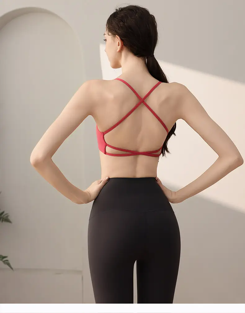Sports Underwear Women's One-piece Cup Back Pilates Bra Fitness Bra Vest Yoga Clothes Breathable Sweat Absorption — feature 10