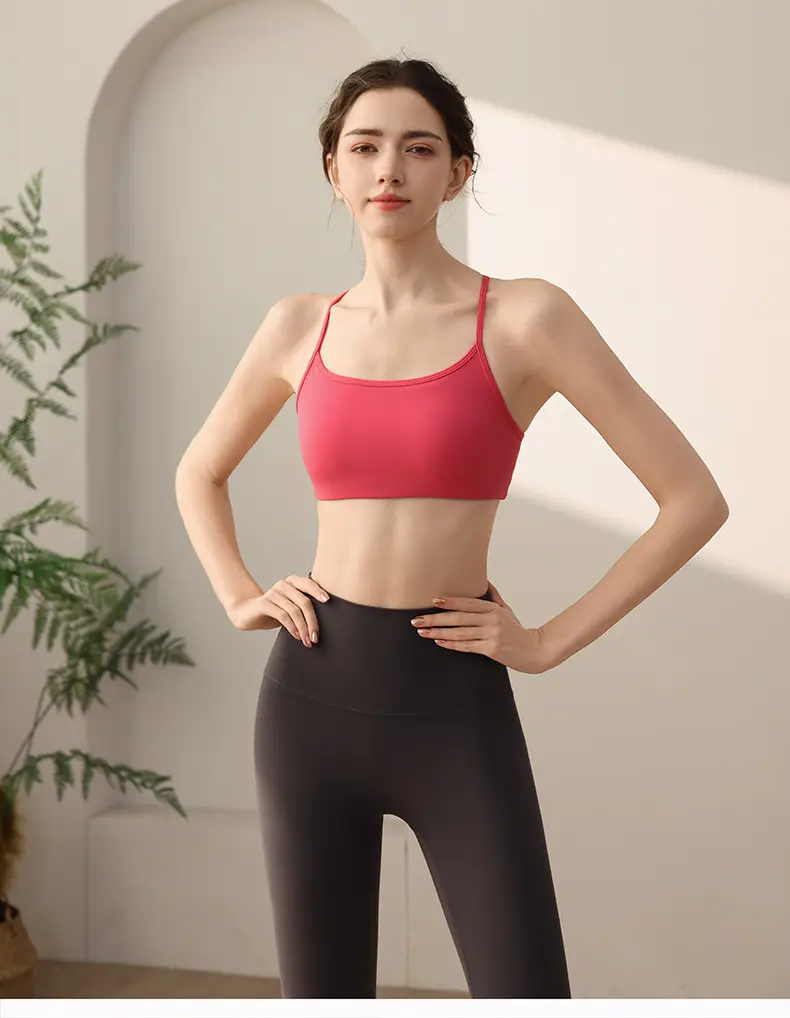 Sports Underwear Women's One-piece Cup Back Pilates Bra Fitness Bra Vest Yoga Clothes Breathable Sweat Absorption — feature 11