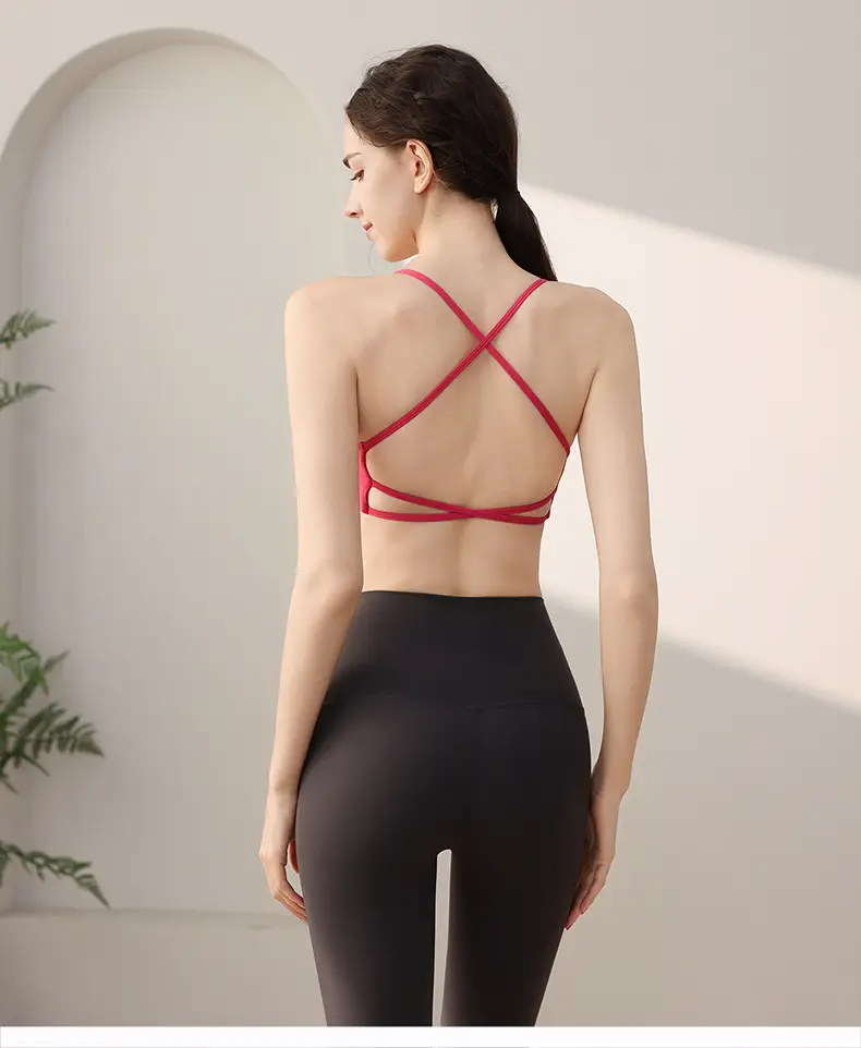 Sports Underwear Women's One-piece Cup Back Pilates Bra Fitness Bra Vest Yoga Clothes Breathable Sweat Absorption — feature 7