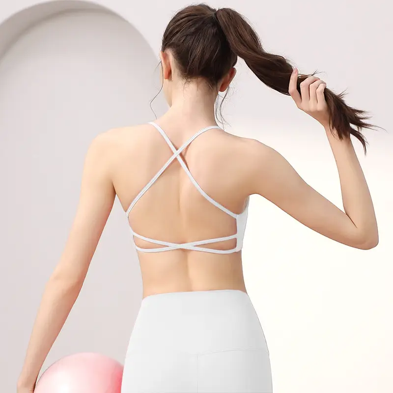 Sports Underwear Women's One-piece Cup Back Pilates Bra Fitness Bra Vest Yoga Clothes Breathable Sweat Absorption