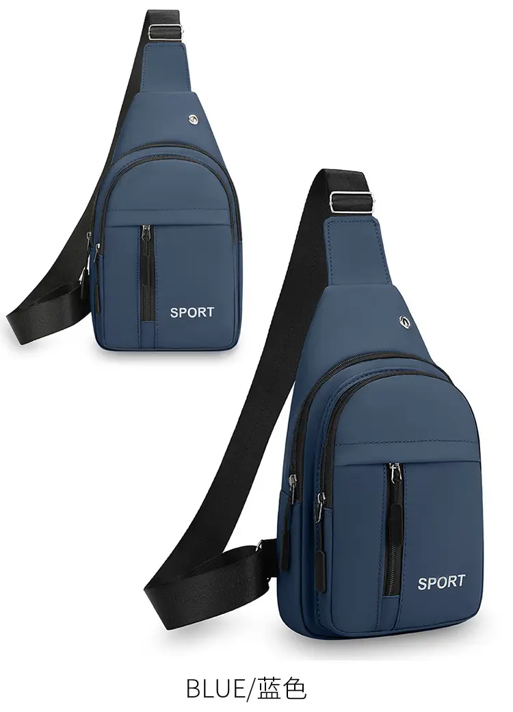 Men's Black Crossbody Chest Bag with Adjustable Strap — feature 20