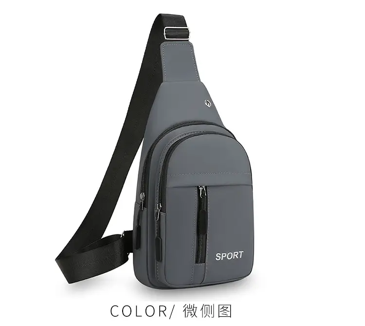 Men's Black Crossbody Chest Bag with Adjustable Strap — feature 23