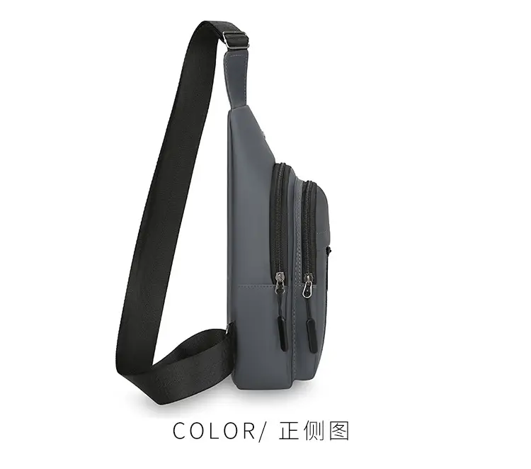 Men's Multifunctional Chest Bag Grey Sport Style — feature 23