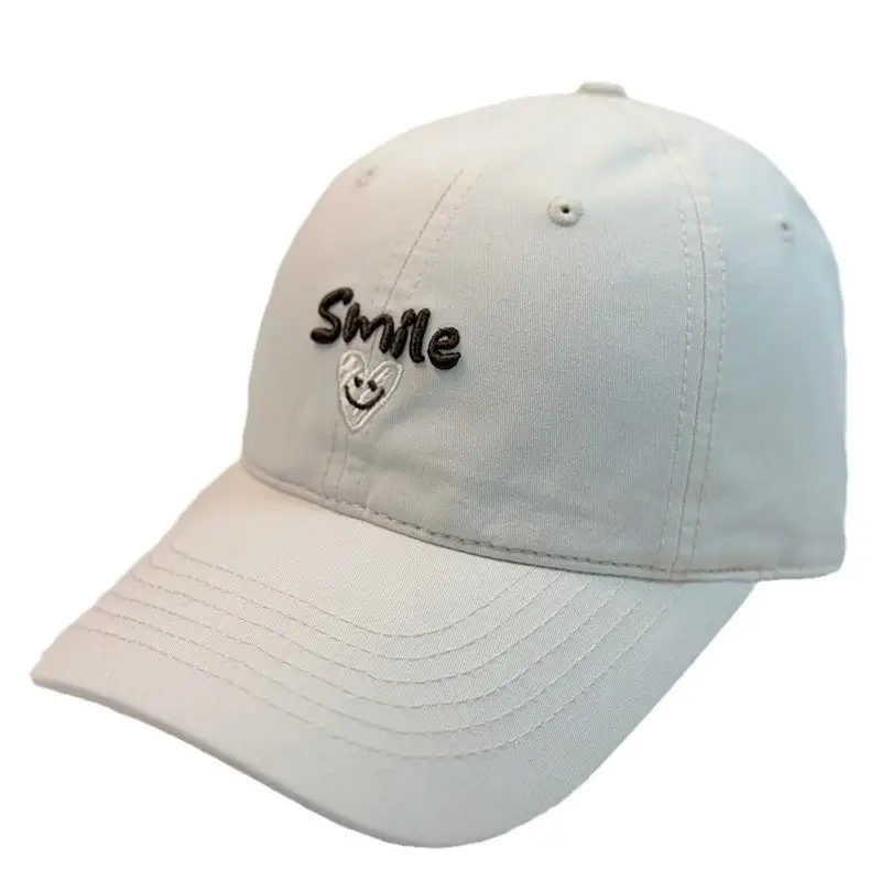 White Embroidered Baseball Cap for Women Spring Summer - Image 12