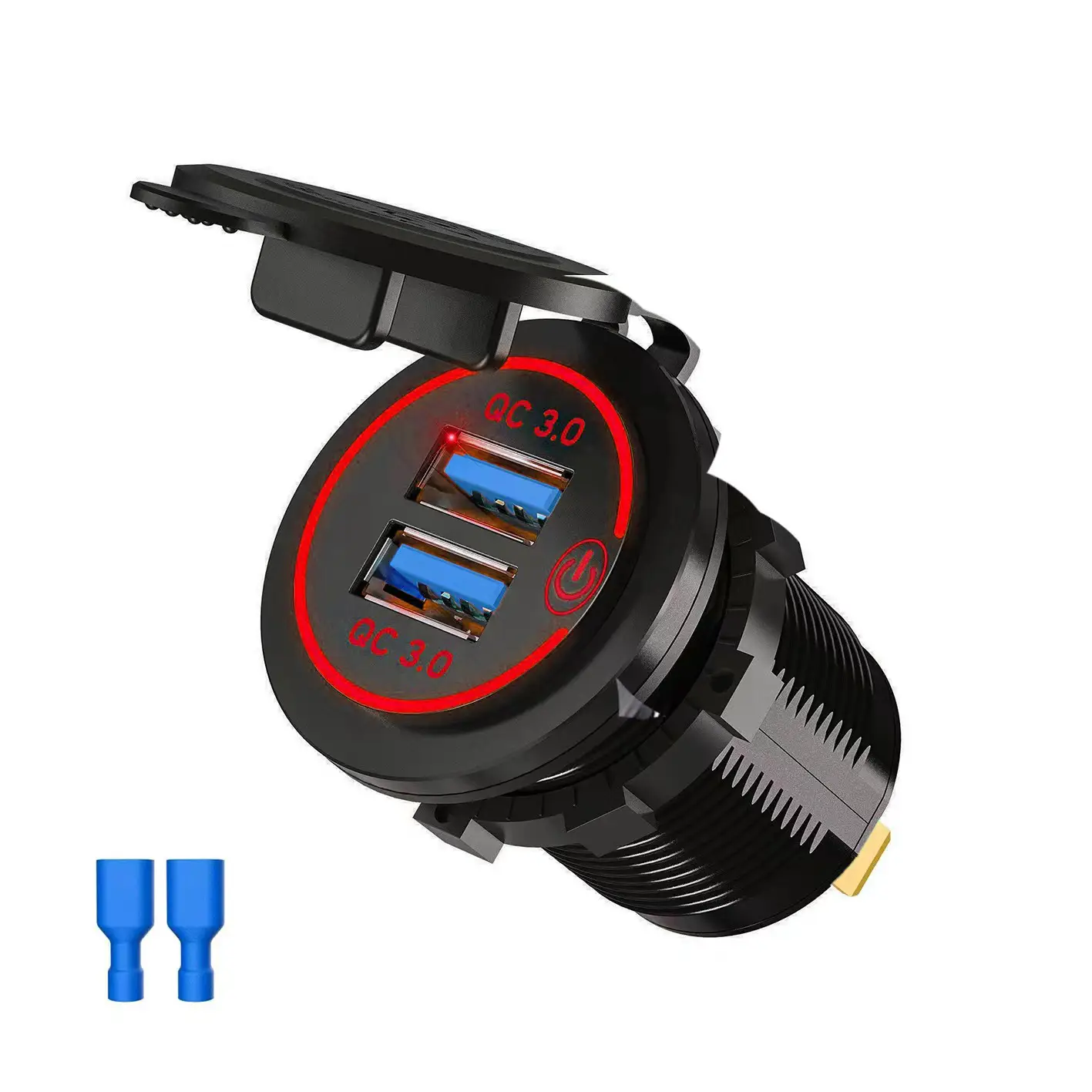 45W Motorcycle Car Charger Waterproof Dual USB