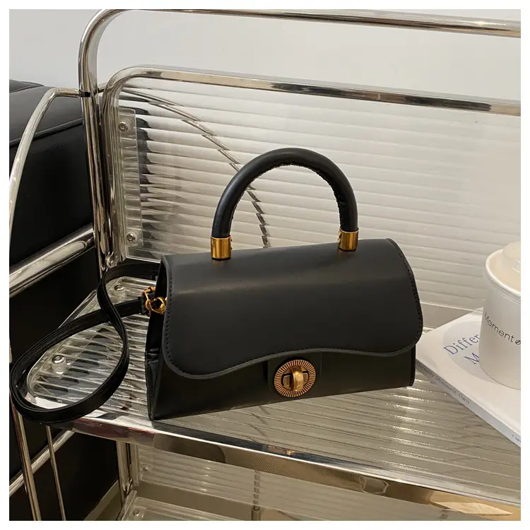 Women's Red Textured Shoulder Bag with Gold Clasp — feature 14