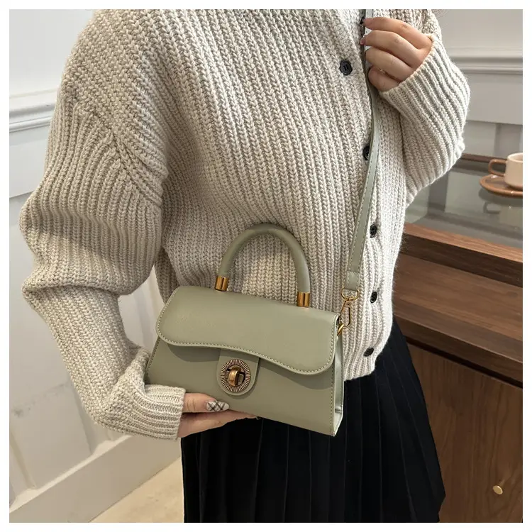 Women's Red Textured Shoulder Bag with Gold Clasp — feature 25