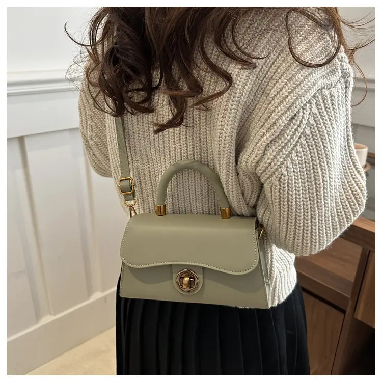 Women's Red Textured Shoulder Bag with Gold Clasp — feature 26