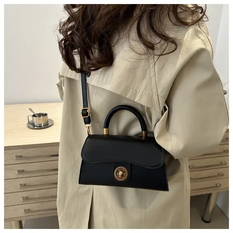 Women's Red Textured Shoulder Bag with Gold Clasp — feature 27