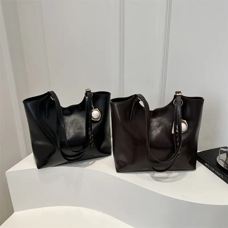 Women Vintage Brown Leather Shoulder Tote Bag Large Capacity - Image 8