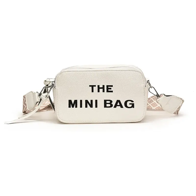 Pink Mini Crossbody Bag with Letter Print - Image 12