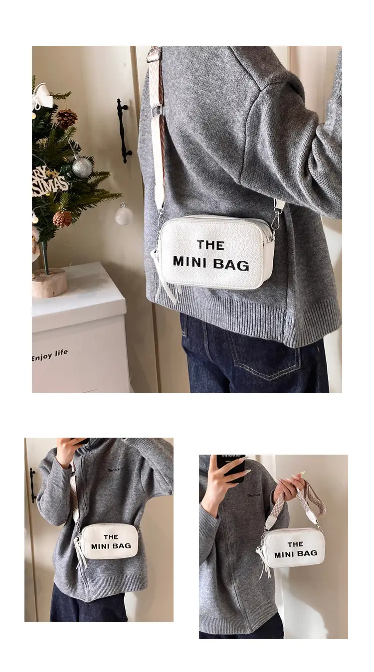 Pink Mini Crossbody Bag with Letter Print — feature 12