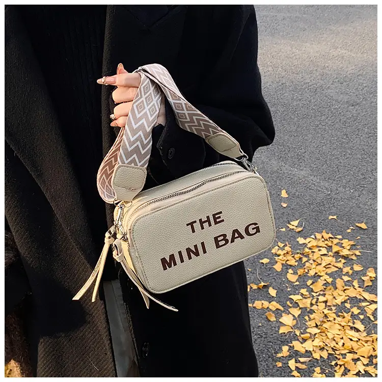 Pink Mini Crossbody Bag with Letter Print — feature 17