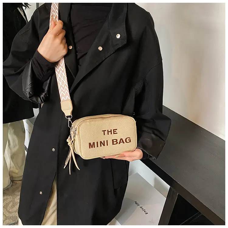 Pink Mini Crossbody Bag with Letter Print — feature 19