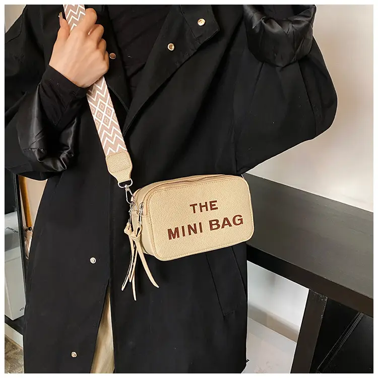 Pink Mini Crossbody Bag with Letter Print — feature 20